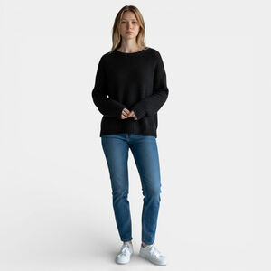 ARITZIA TALULA Sweater Women Size XS Black Crewneck Knitted Cashmere Wool Blend
